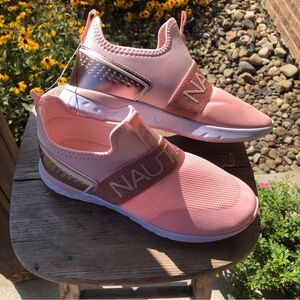 Girls Nautica Athletic Shoes Youth Girls Light Pink & White Bling Sneakers Sz 5